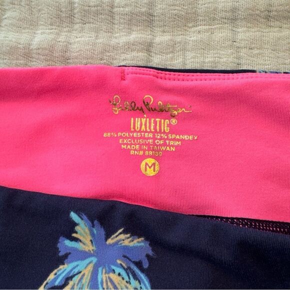 Lilly Pulitzer Luxletic Leggings Palm Tree "It's Always Sunny Somewhere" Size M - Picture 6 of 12